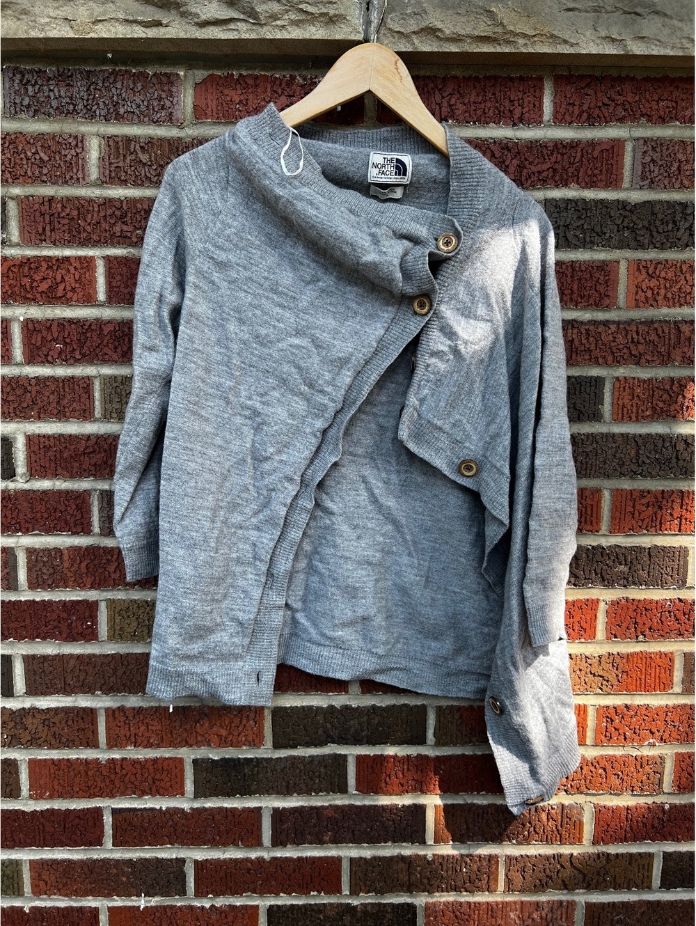 The North Face Gray Asymmetrical Button Sweater Cardigan
